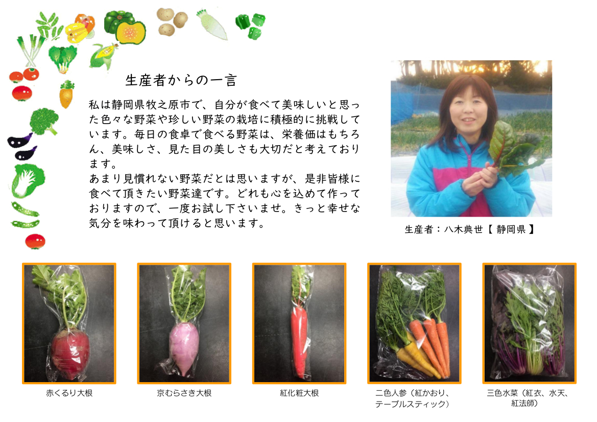 八木さんの産地直送新鮮野菜イメージ